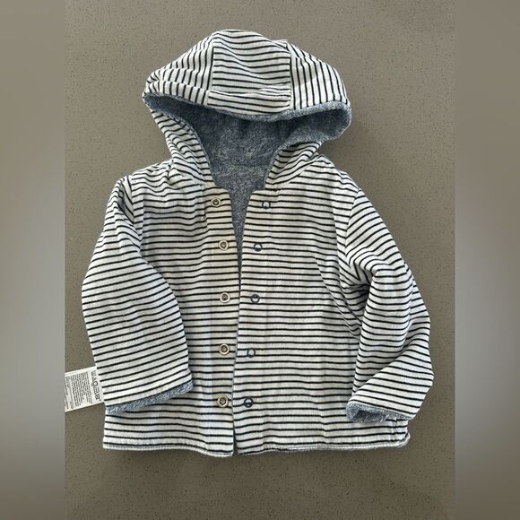 Baby gap reversible baby blue stripped matching set size 3-6 months - Picture 3 of 6